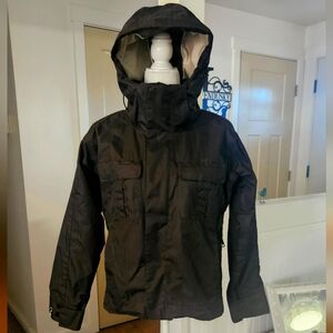 Worn Once - BONFIRE - Womens Black FUSION Hooded Snowboard Jacket, Size Small